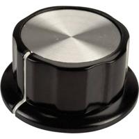 Draaiknop SCI RN-99A (6,4 mm) zwart, wit (Ø x H) 45 mm x 20,3 mm, 1 stuk