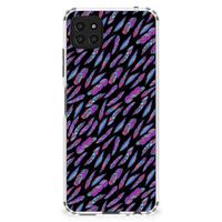 Samsung Galaxy A22 5G Doorzichtige Silicone Hoesje Feathers Color