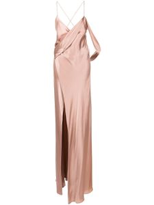 Michelle Mason robe longue en soie - Rose