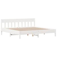 vidaXL Bedframe met hoofdbord massief grenenhout wit 180x200 cm, bed, slaapkamermeubel, houten bed, tweepersoonsbed, houten bedframe, bedbodem