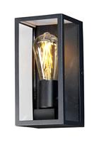 Buitenwandlamp geruit, hoekige wandlamp met E27-fitting, max. 60 watt, buitenlamp lichteffect voor de entree, zwart