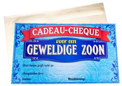 cadeaucheque Zoon 34,5 cm papier blauw/rood
