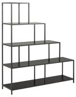 Boekenkast Bronx MDF Zwart 135x150cm - Giga Living