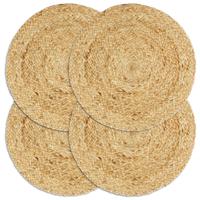 VidaXL Placemats 4 st rond 38 cm jute natuurlijk