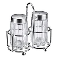 Westmark cruet zout- en peperstrooier, 3 stuks, inhoud: 50 ml per stuk, glas/kunststof/roestvrij staal, traditioneel, transparant/zilver, 63112260