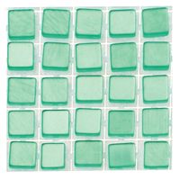 119x stuks mozaieken maken steentjes/tegels kleur turquoise 5 x 5 x 2 mm   - - thumbnail