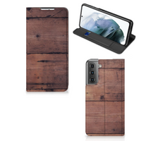 Samsung Galaxy S21 FE Book Wallet Case Old Wood