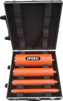 Spero 5 delige R1/2" Dunwandige diamantboren set - 4 boren in rolkoffer Ø 35, 51, 81, 131mm   - SPDCS131