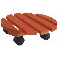 1x Planten trolleys/multirollers rond 30 cm bruin - thumbnail