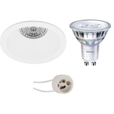 Philips - Led Spot Set - Sceneswitch 827 36d - Pragmi Pollon Pro - Gu10 Fitting - Dimbaar - Inbouw Rond - Mat Wit -