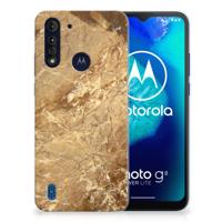 Motorola Moto G8 Power Lite TPU Siliconen Hoesje Marmer Creme