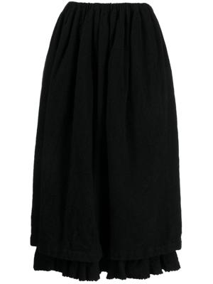 Comme des Garçons TAO layered wool midi skirt - Zwart