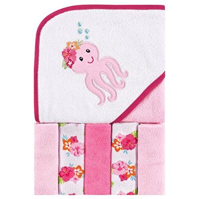 Luvable Friends Handdoek met capuchon en 5 wasbeurten, meisje Fox