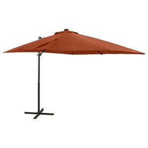 Zweefparasol met paal en LED-verlichting 250 cm terracottakleur