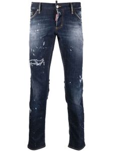 DSQUARED2 jean droit à effet usé - Bleu