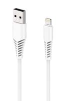 2GO Oplaadkabel/datakabel compatibel met Apple Lightning 1 m wit