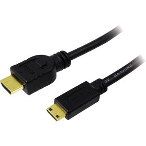 LogiLink CH0021 HDMI-kabel HDMI Aansluitkabel HDMI-A-stekker, HDMI-mini-C-stekker 1.00 m Zwart 4K UHD