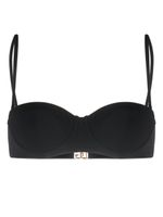 Dolce & Gabbana haut de bikini à plaque logo - Noir