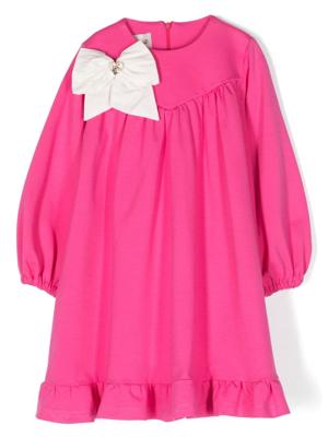 Mariuccia Milano Kids Flared jurk met strik-detail - Roze