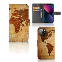 iPhone 13 Mini Flip Cover Wereldkaart - thumbnail