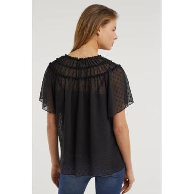 anytime top met ruffles zwart anytime top met ruffles zwart