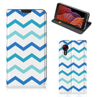 Samsung Galaxy Xcover 5 Hoesje met Magneet Zigzag Blauw