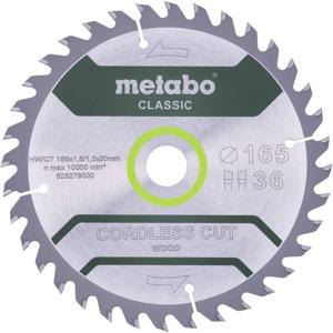 Metabo CORDLESS CUT WOOD CLASSIC 628650000 Cirkelzaagblad 165 x 20 x 1 mm Aantal tanden: 18 1 stuk(s)