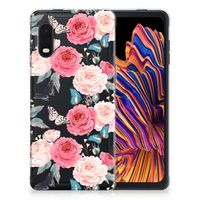 Samsung Xcover Pro TPU Case Butterfly Roses - thumbnail