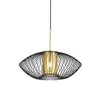 QAZQA - Design hanglamp goud met zwart 60 cm - Dobrado | Woonkamer | Slaapkamer | Keuken - Staal Rond - E27 Geschikt voor LED - Max. 1 x 60 Watt