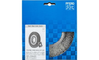 PFERD 43701239 POS Ronde borstel breed ongetordeerd RBU Ø 180 x 25 mm variabel boorgat staaldraad-Ø 0,30 voor slijpblok 1 1 stuk(s)