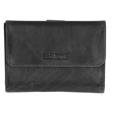 Old West Portemonnee met Drukknoop RFID Zwart