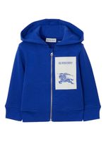 Burberry Kids hoodie en coton à patch logo EKD - Bleu