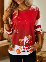 Christmas Crew Neck Loose Sweatshirt