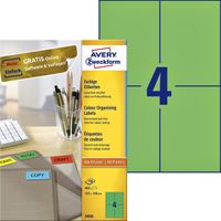 Etiket Avery Zweckform 3458 105x148mm A6 groen 400stuks