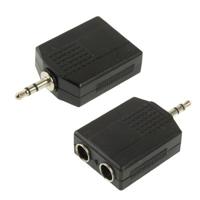 3,5 mm male naar 2 vrouwelijke 6.35 mm audio-adapter (zwart)