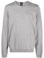 BOSS round-neck virgin-wool jumper - Gris