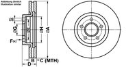 Remschijf ATE, Remschijftype: Geventileerd: , u.a. für Ford