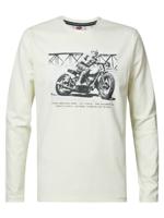Petrol Industries Heren Vintage Flat Tack T-Shirt Lange Mouwen Air white - XXL