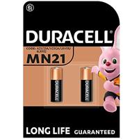 DURACELL MN21 (2 stuks) specialty alkalinebatterij 12V (A23 / 23A / V23GA / LRV08 / 8LR932) Voor Gebruik in Afstandsbedieningen, Draadloze Deurbellen en Beveiligingssystemen