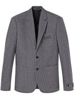 Versace blazer boutonné à motif pied-de-poule - Gris