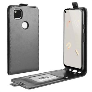 Google Pixel 4a Verticale Flip Case met Kaartsleuf - Zwart