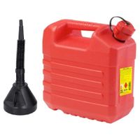 Jerrycan rood voor brandstof van 20 liter met een handige grote trechter - thumbnail