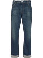 Balmain Vintage logo-patch straight-leg jeans - Bleu