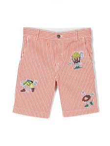 Stella McCartney Kids short en coton à rayures - Rouge