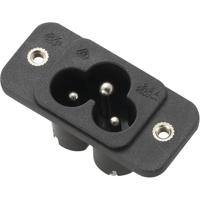 TRU COMPONENTS 1572263 Apparaatstekker (koud) Stekker, inbouw verticaal Totaal aantal polen: 2 + PE 2.5 A Zwart 1 stuk(s)