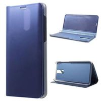 Luxury Series Mirror View Huawei Mate 10 Lite Flip Case - Blauw - thumbnail