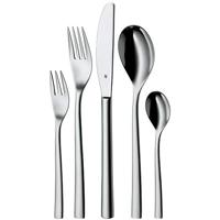WMF Palermo Bestekset 30-delig, Voor 6 personen, Cromargan®, Ergonomisch, Monoblok Messen, Gekartelde randen, Vaatwasmachinebestendig, Geschenkverpakking, 1177916040 B