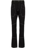 sulvam pantalon droit à design patchwork - Noir