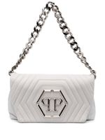 Philipp Plein sac porté épaule matelassé à plaque logo - Blanc