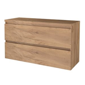 Badmeubelset Aquasplash Salt 120x46 cm Greeploos 2 Lades Met Afdekplaat Whisky Oak Aquasplash